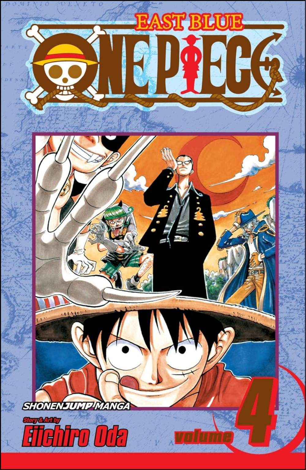 One Piece, Vol. 4 by Eiichiro Oda (Author, Illustrator) | Full Page Print Editon