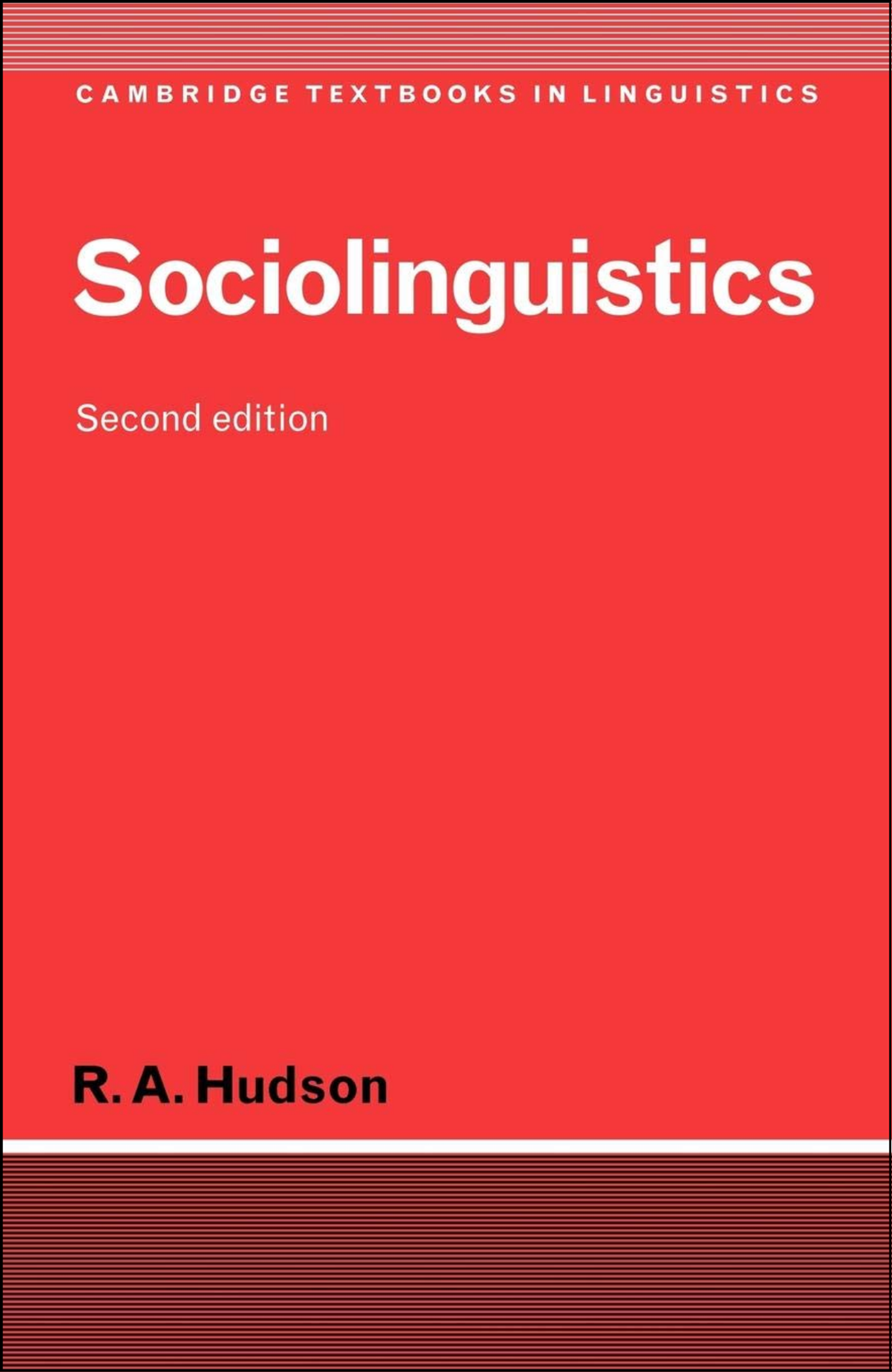Sociolinguistics by R Hudson (Author)