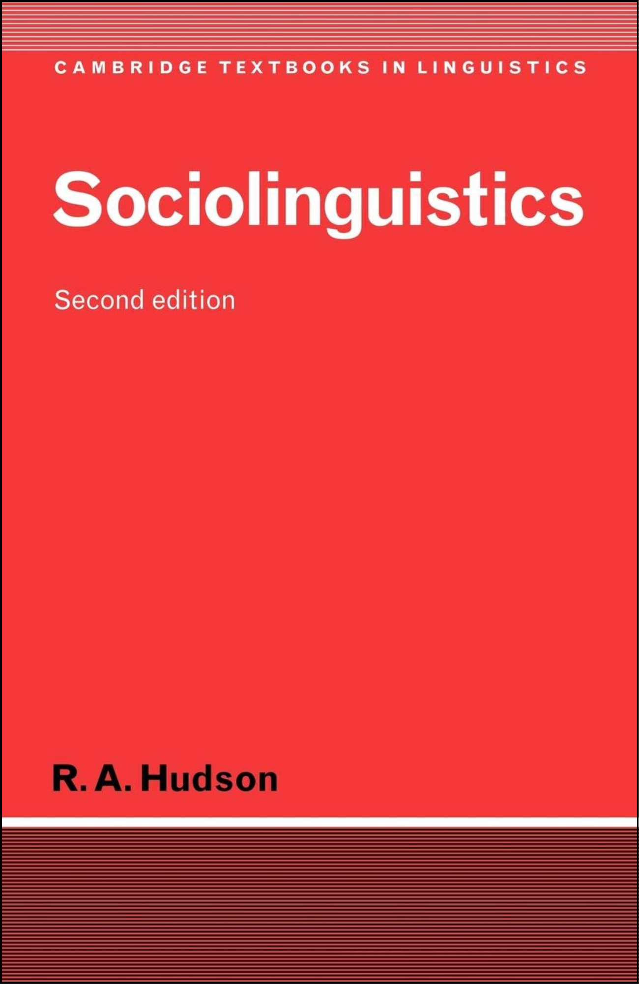 Sociolinguistics by R Hudson (Author)