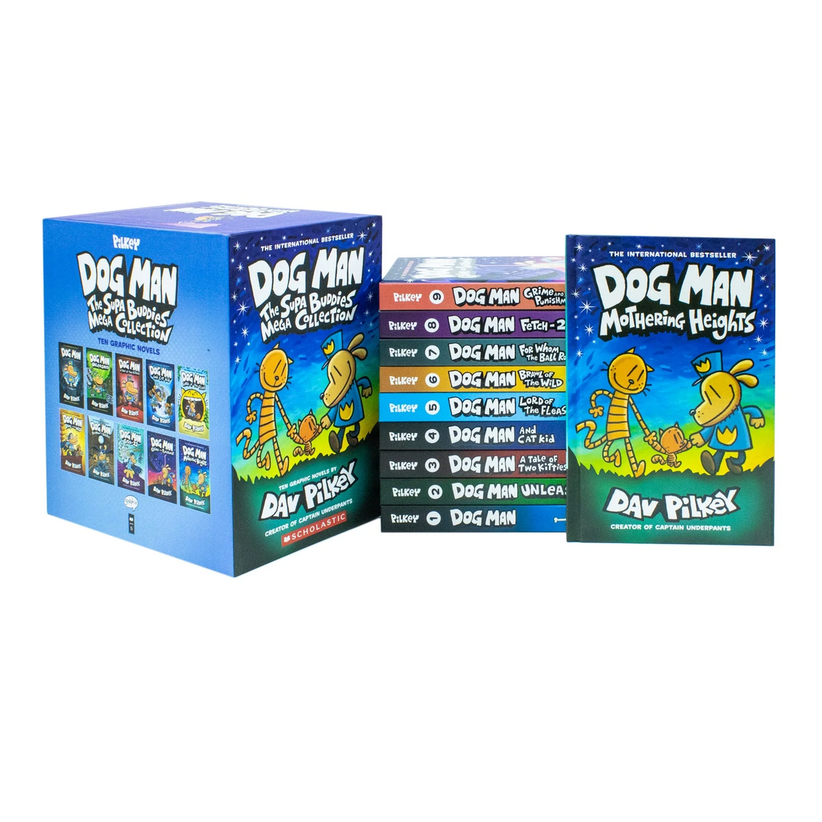 Dog Man 14 Book Collection Spine View - Original Hardcover Editions