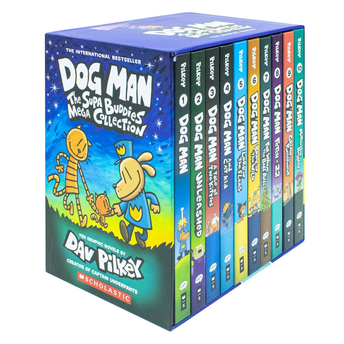 Dog Man Complete 14 Hardcover Book Set by Dav Pilkey - Front View