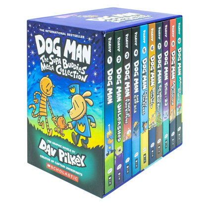 Dog Man Complete 14 Hardcover Book Set by Dav Pilkey - Front View
