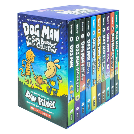 Dog Man Complete 14 Hardcover Book Set by Dav Pilkey - Front View